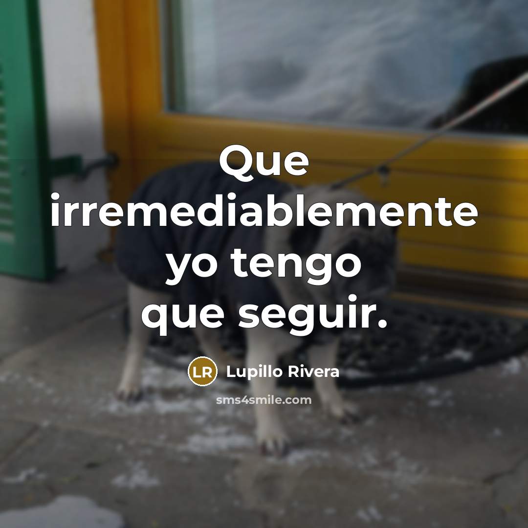 “Que irremediablemente yo tengo que seguir.” quote by Lupillo Rivera