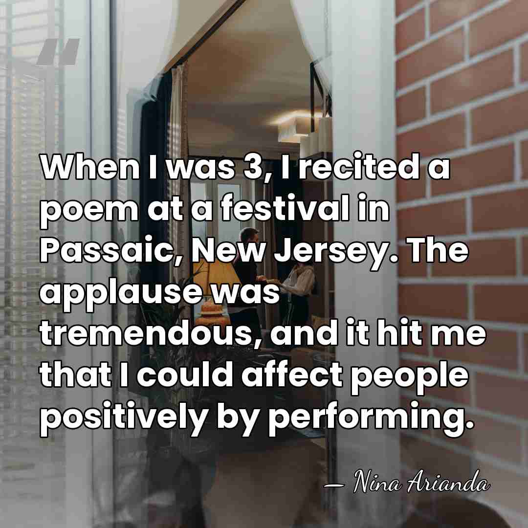 When I was 3, I recited a poem at a festival in&hellip; - Nina Arianda