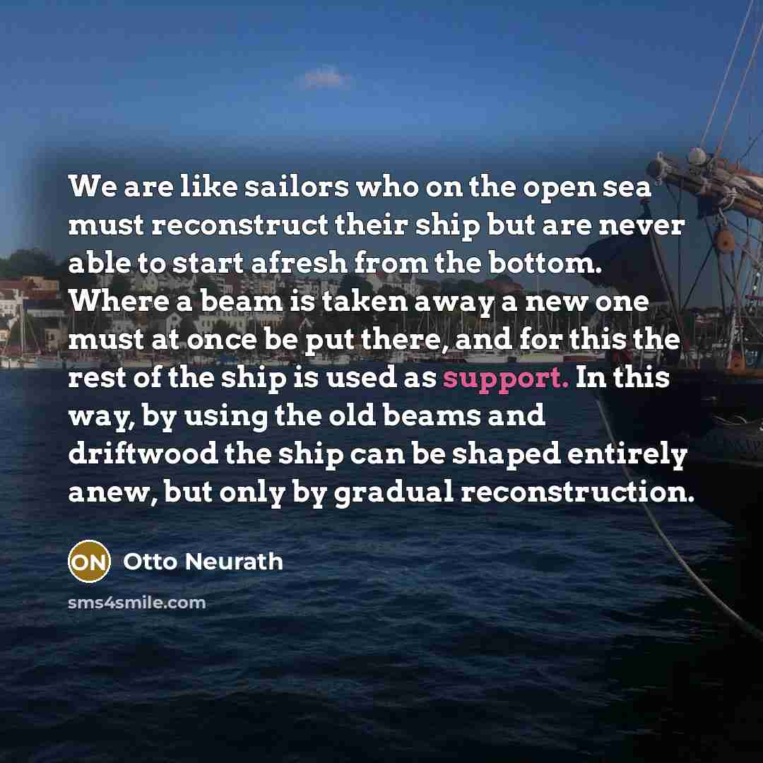 “We are like sailors who on the open sea must…” quote by Otto Neurath