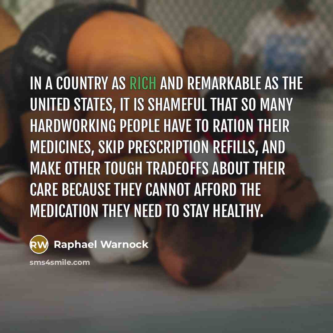 “In a country as rich and remarkable as the United…” quote by Raphael Warnock