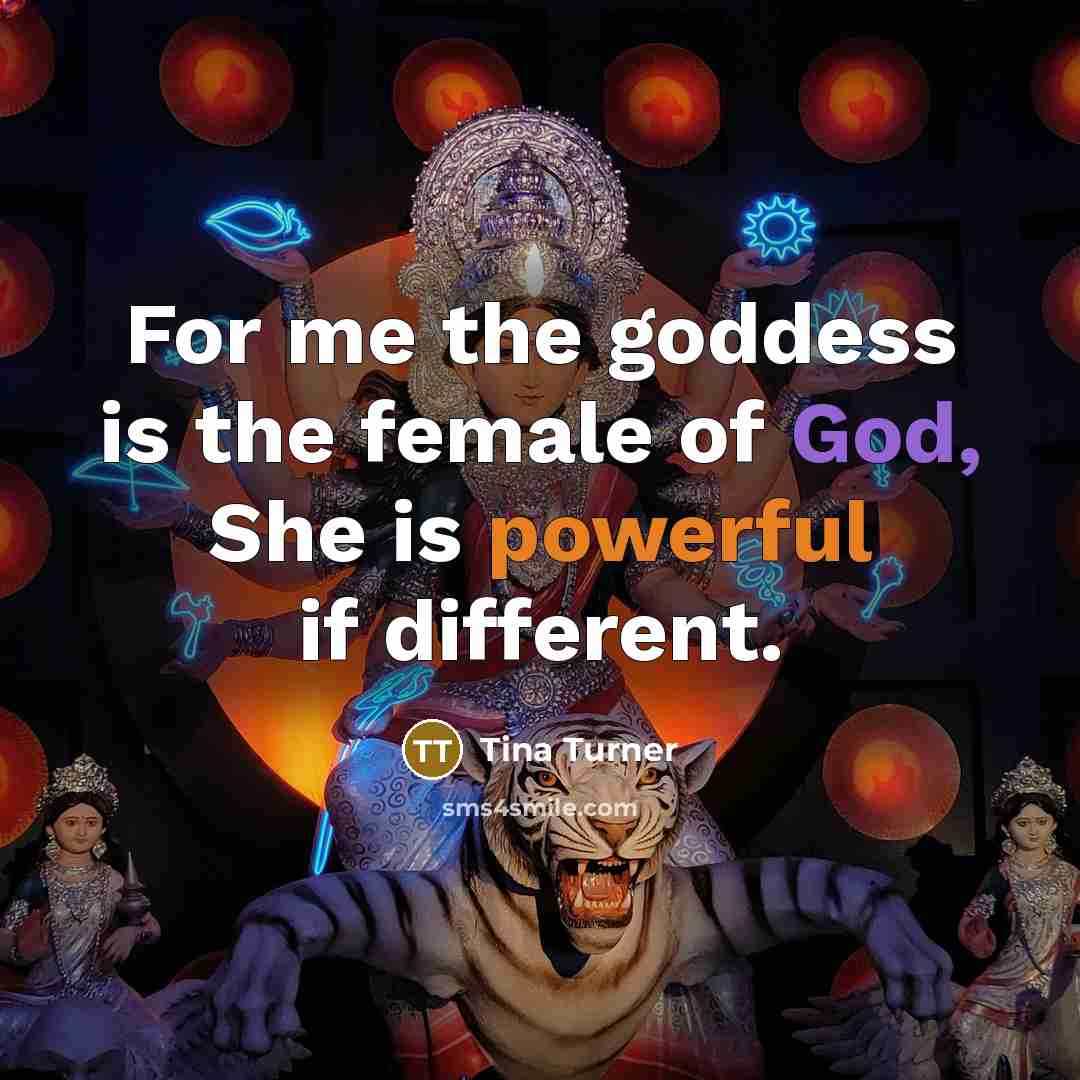 “For me the goddess is the female of God, She…” quote by Tina Turner