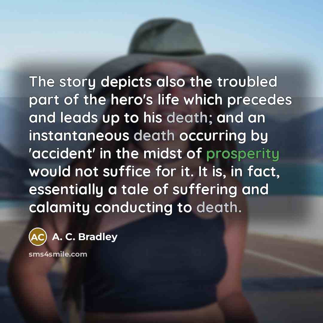 “The story depicts also the troubled part of the hero's…” quote by A. C. Bradley