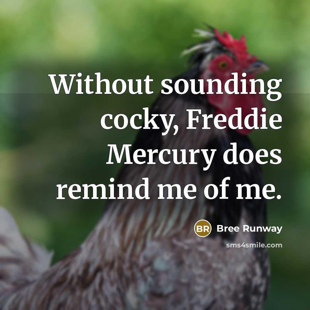 “Without sounding cocky, Freddie Mercury does remind me of me.…” quote by Bree Runway