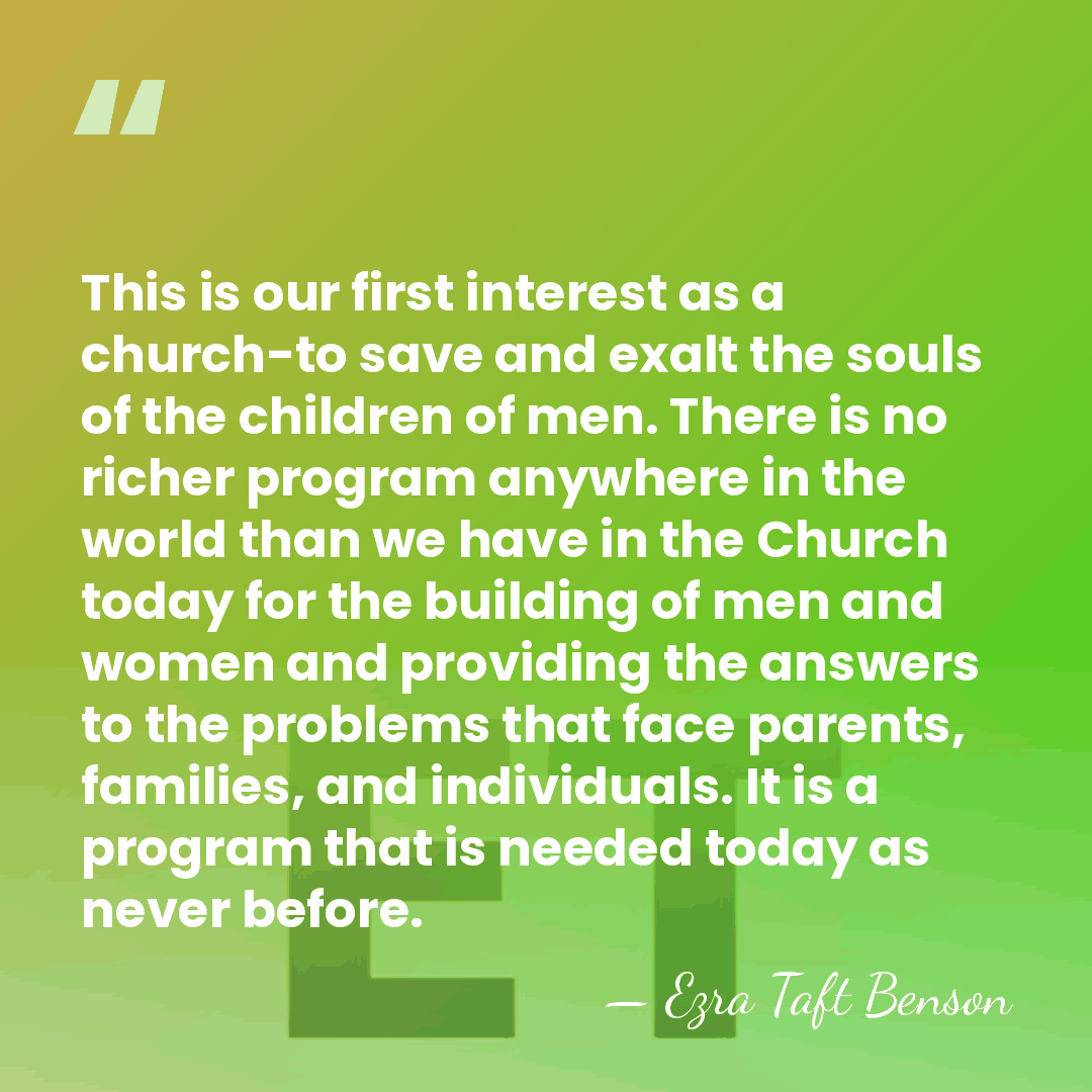 This is our first interest as a church-to save and exalt the&hellip; - Ezra Taft Benson
