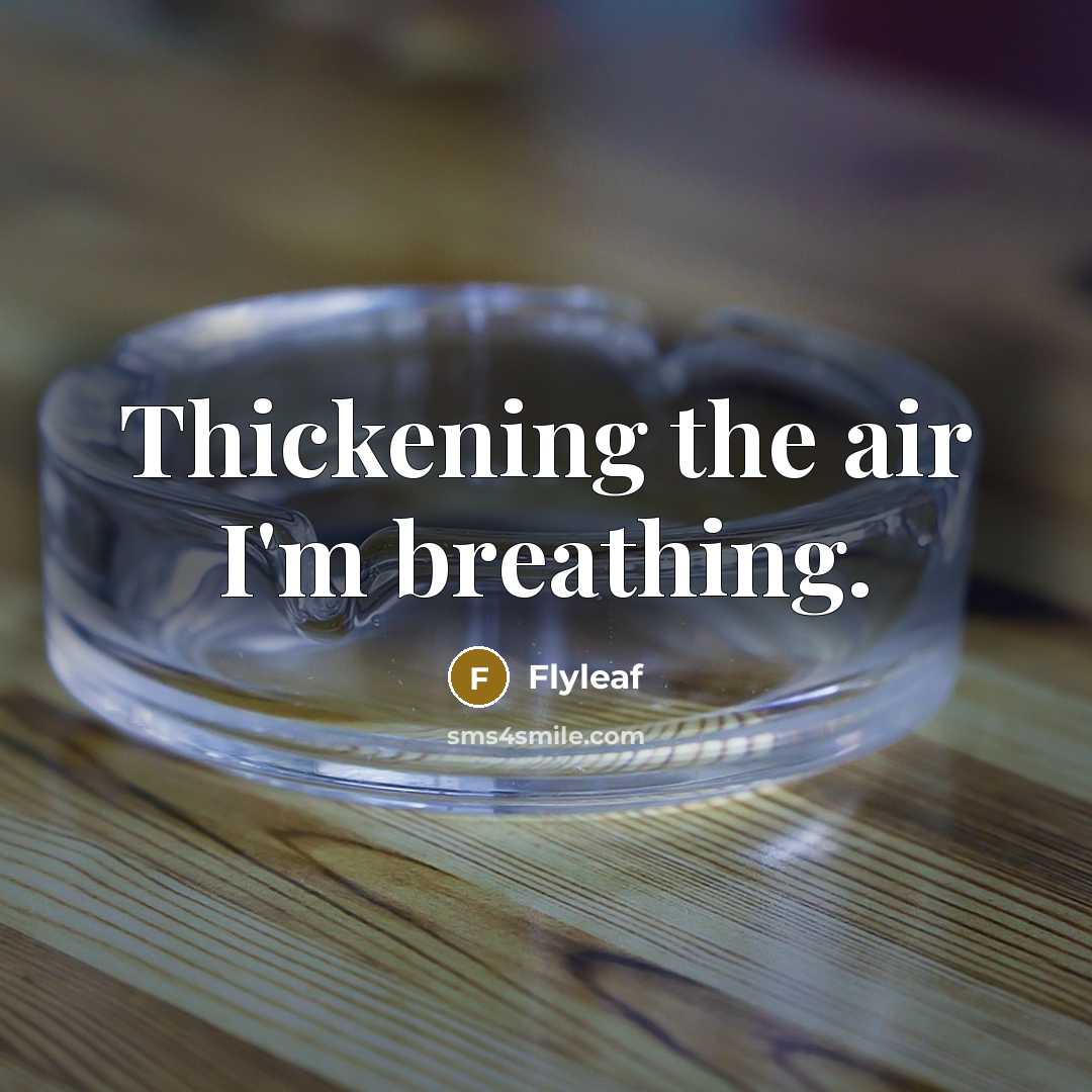 “Thickening the air I'm breathing.…” quote by Flyleaf