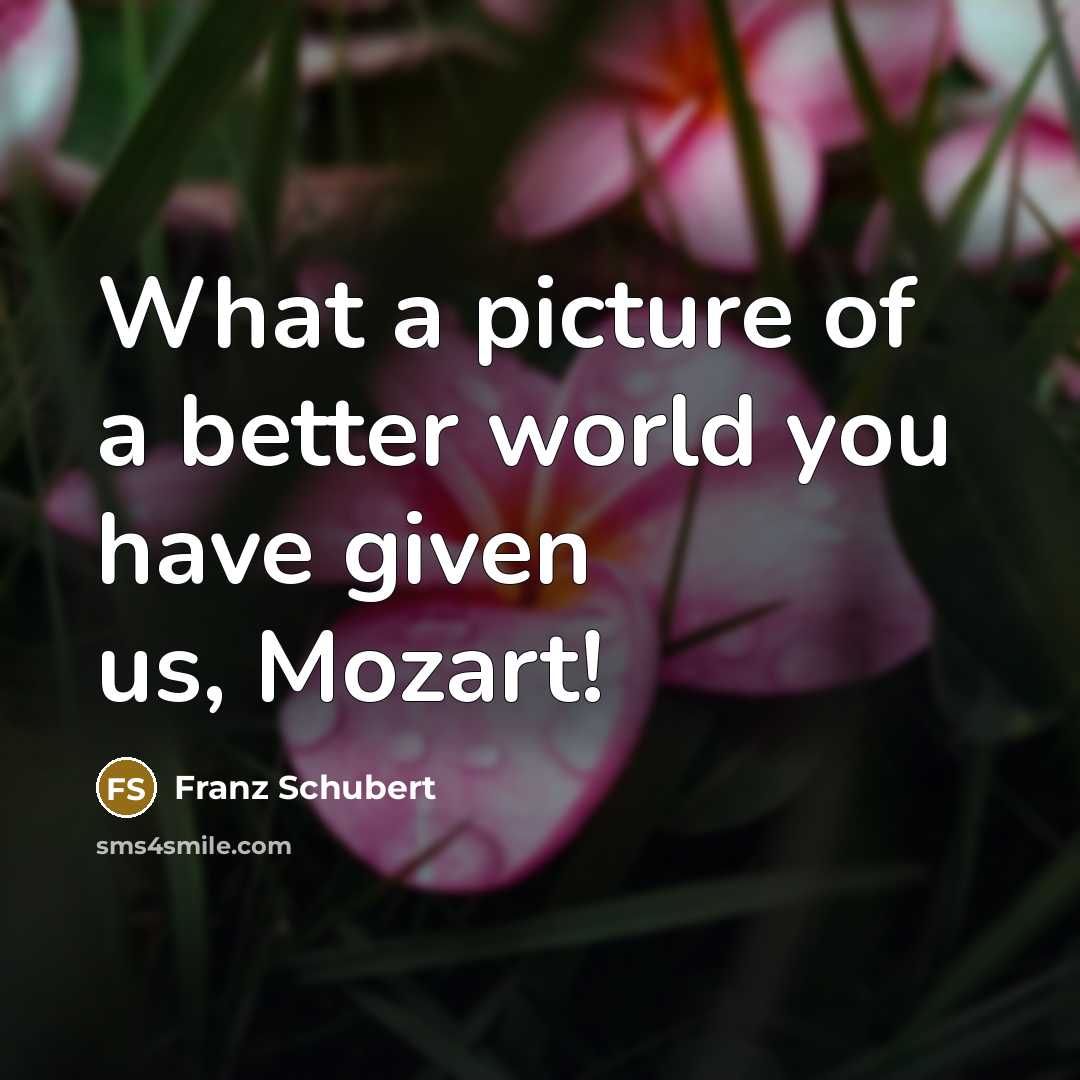 “What a picture of a better world you have given…” quote by Franz Schubert