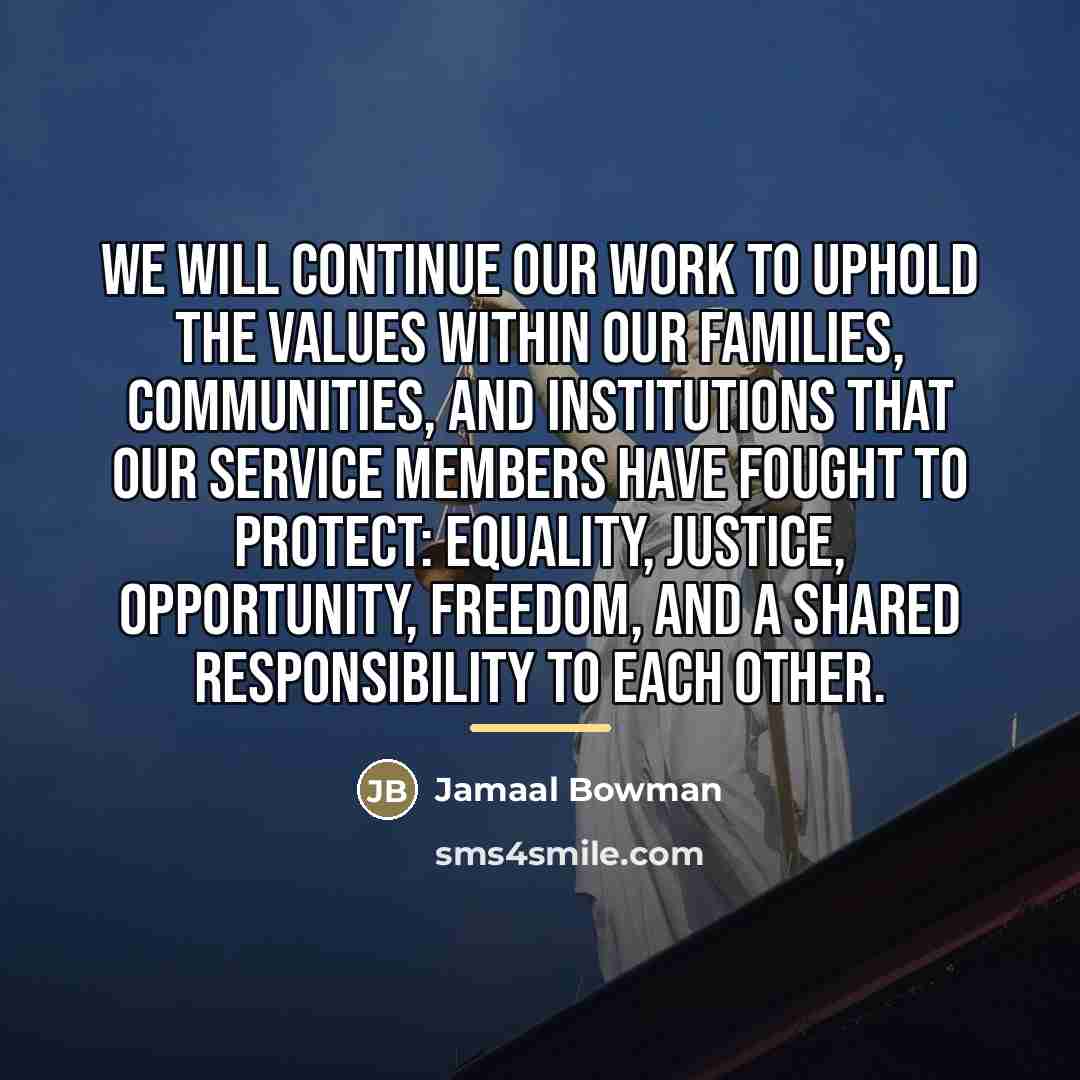 “We will continue our work to uphold the values within…” quote by Jamaal Bowman