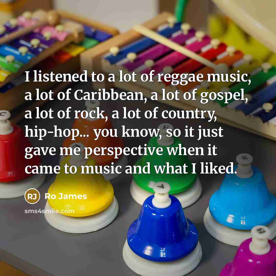 “I listened to a lot of reggae music, a lot…” quote by Ro James