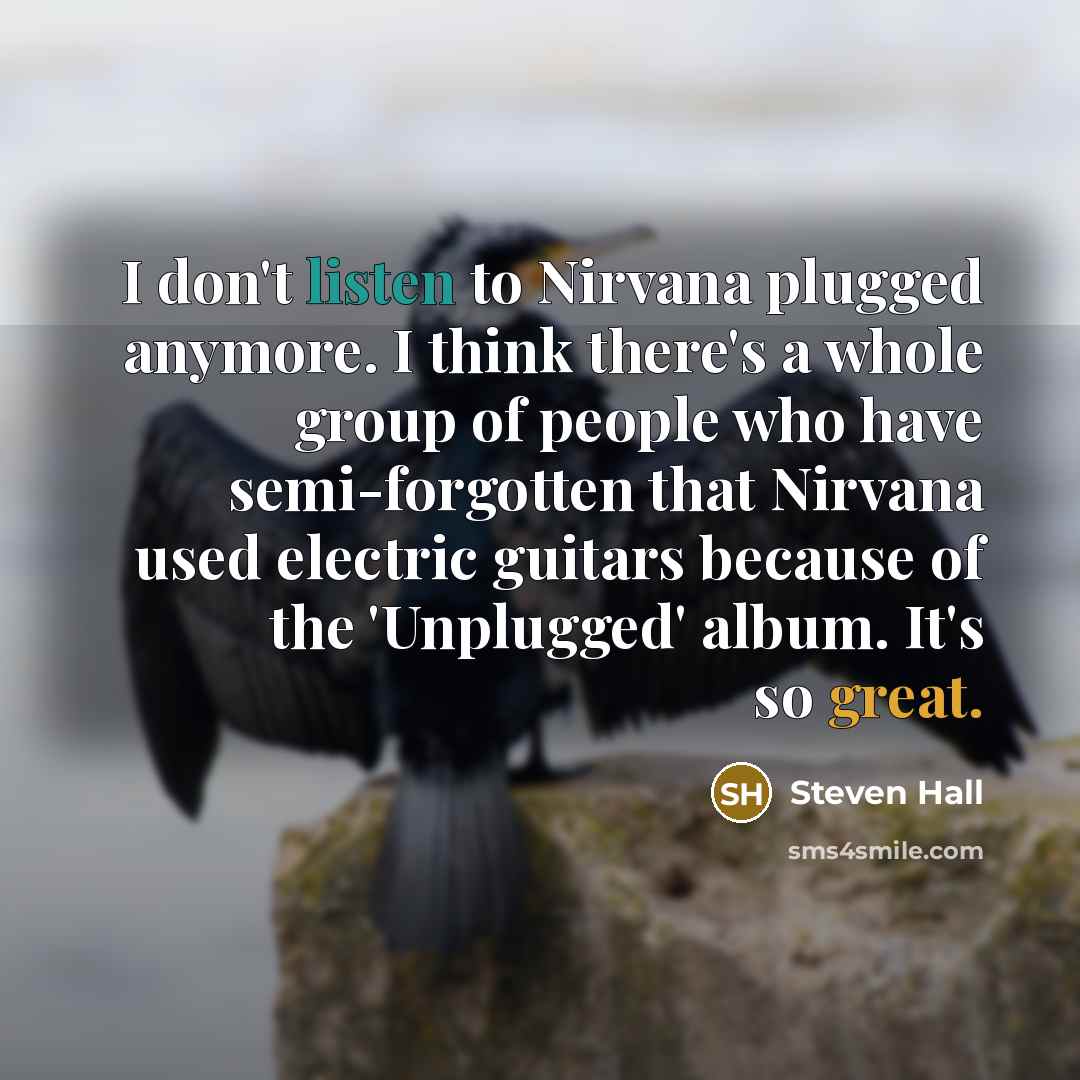 “I don't listen to Nirvana plugged anymore. I think there's…” quote by Steven Hall