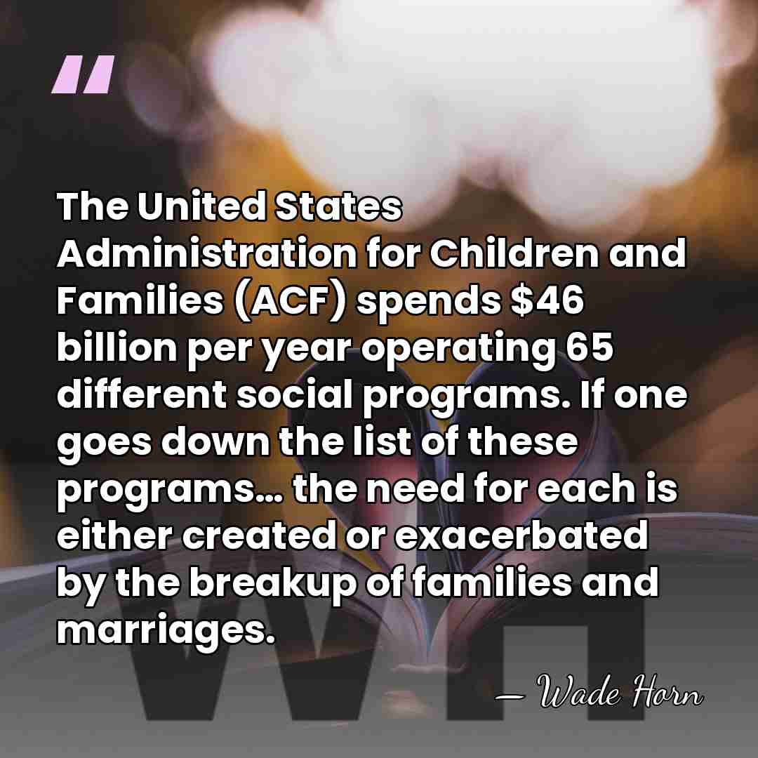 The United States Administration for Children and Families (ACF) spends $46 billion&hellip; - Wade Horn