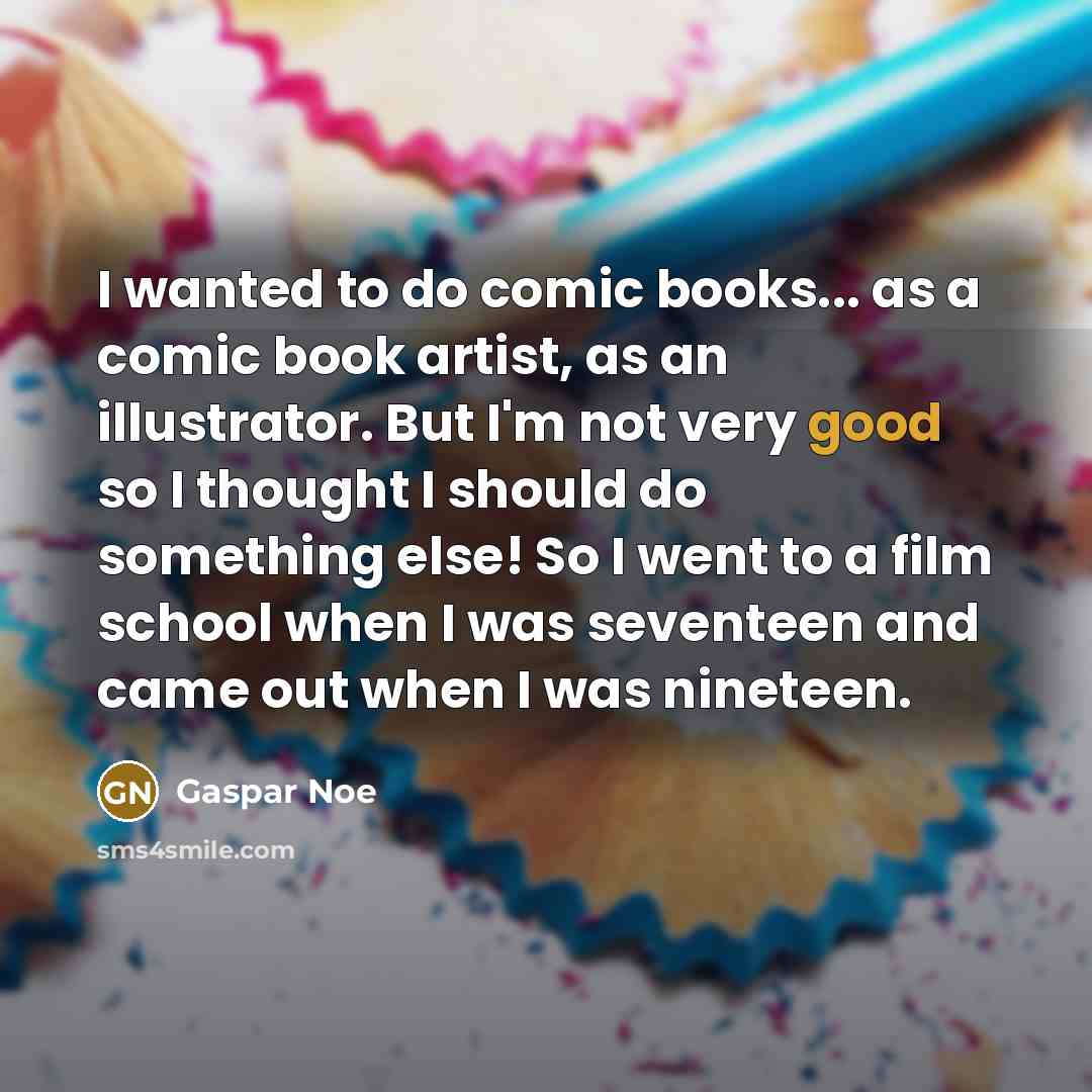 “I wanted to do comic books... as a comic book…” quote by Gaspar Noe