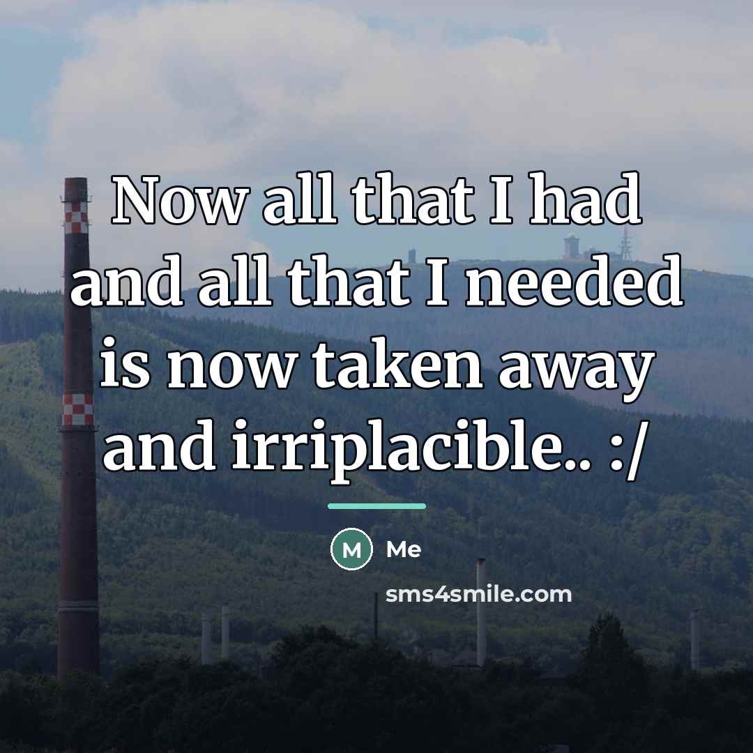 “Now all that I had and all that I needed…” quote by Me