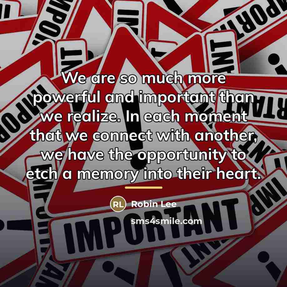 “We are so much more powerful and important than we…” quote by Robin Lee