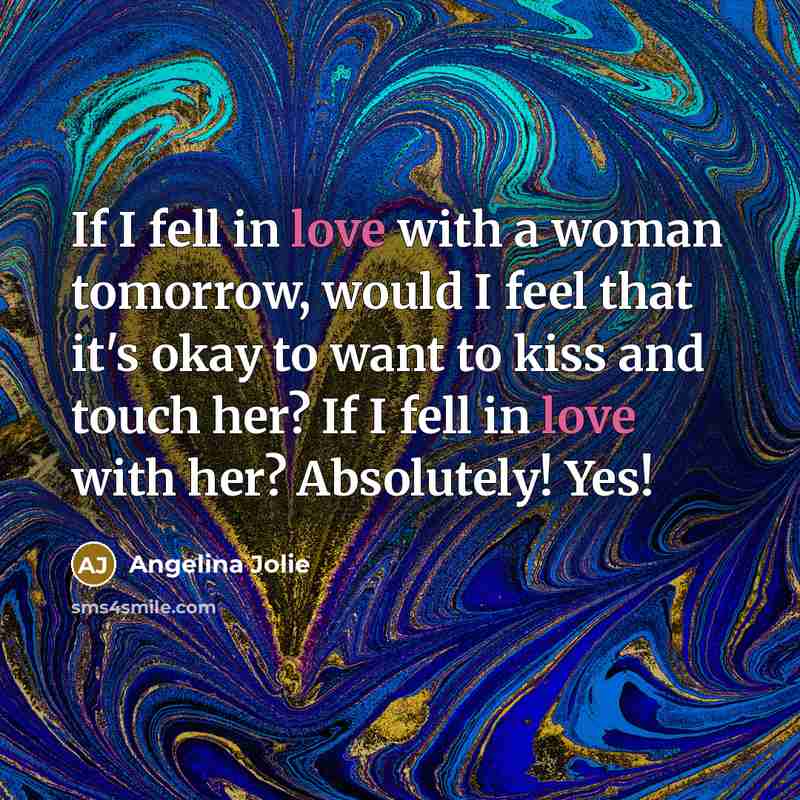 “If I fell in love with a woman tomorrow, would…” quote by Angelina Jolie
