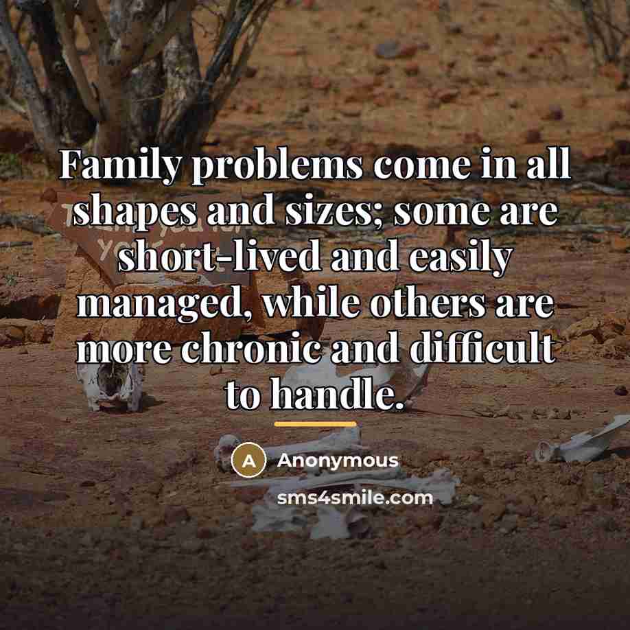 “Family problems come in all shapes and sizes; some are…” quote by Anonymous