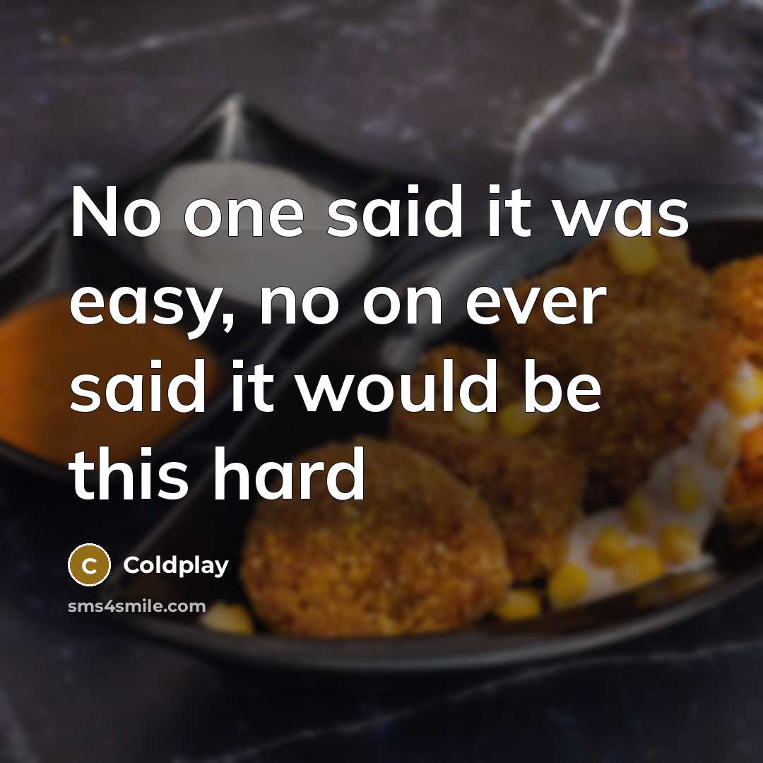 “No one said it was easy, no on ever said it would be this hard” quote by Coldplay
