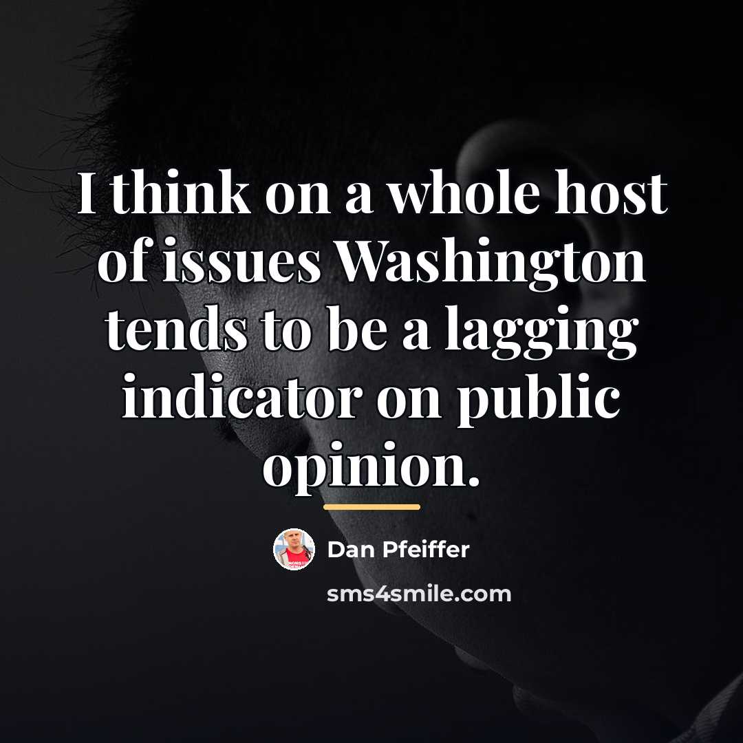 “I think on a whole host of issues Washington tends…” quote by Dan Pfeiffer