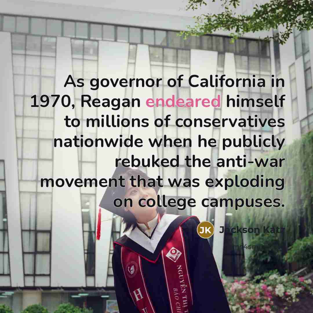 “As governor of California in 1970, Reagan endeared himself to…” quote by Jackson Katz