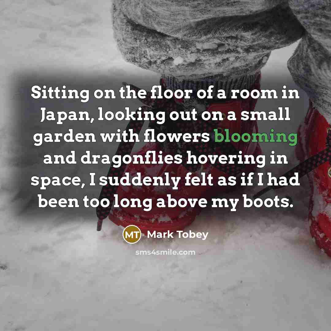 “Sitting on the floor of a room in Japan, looking…” quote by Mark Tobey