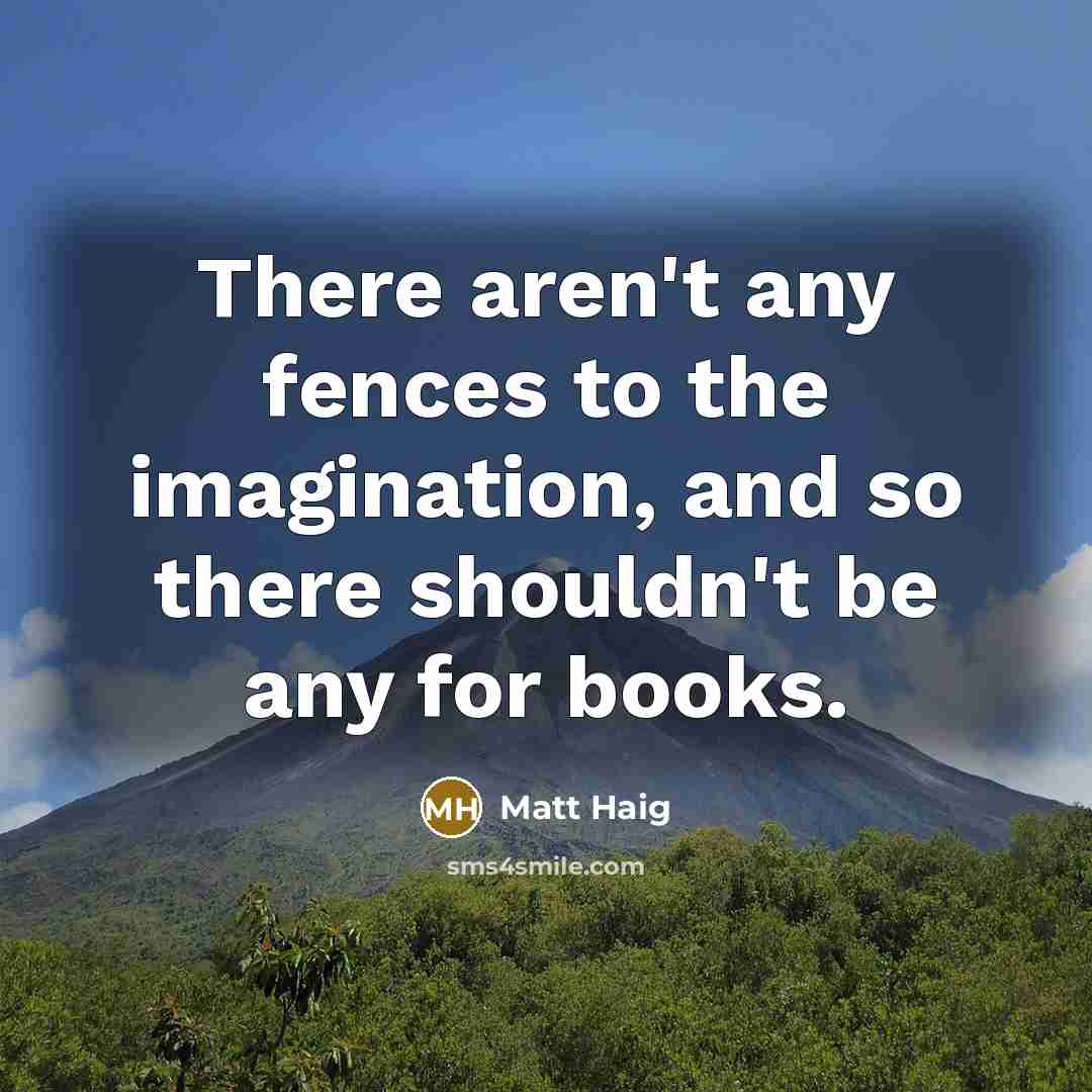 “There aren't any fences to the imagination, and so there…” quote by Matt Haig
