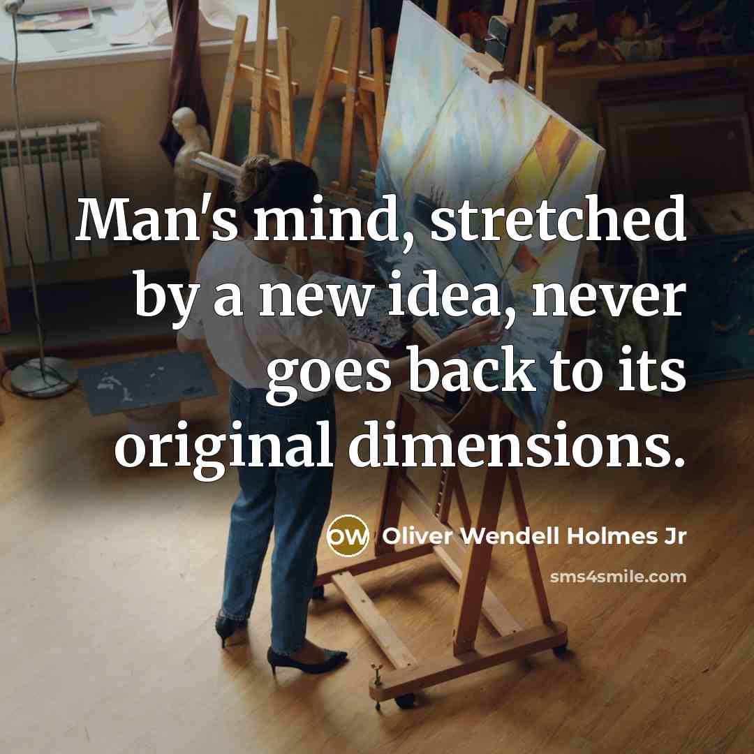 “Man's mind, stretched by a new idea, never goes back…” quote by Oliver Wendell Holmes Jr