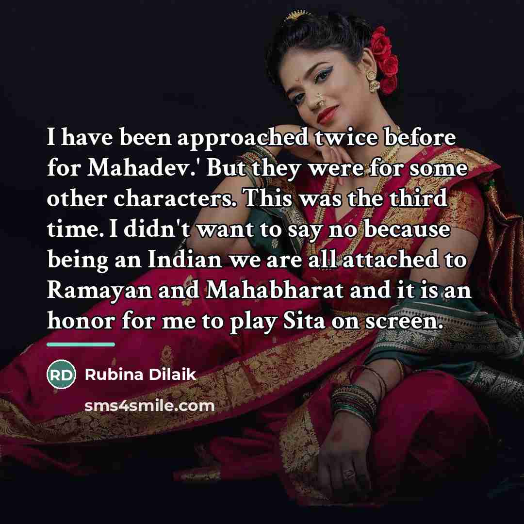 “I have been approached twice before for Mahadev.' But they…” quote by Rubina Dilaik