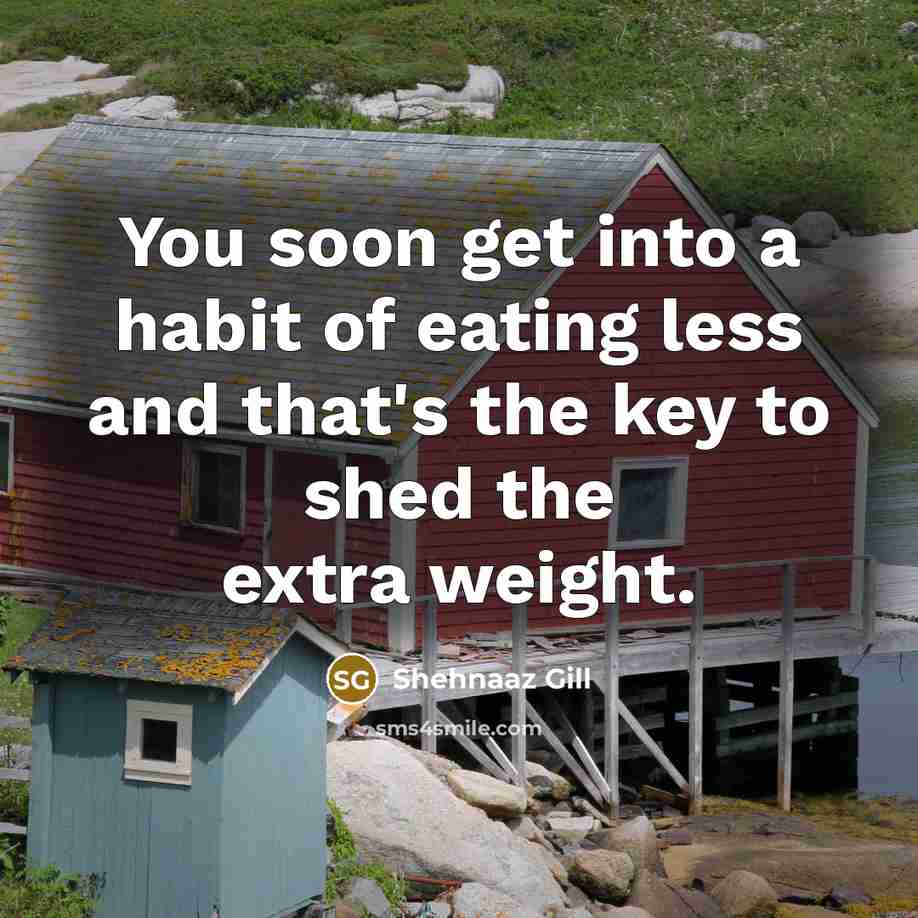 “You soon get into a habit of eating less and…” quote by Shehnaaz Gill