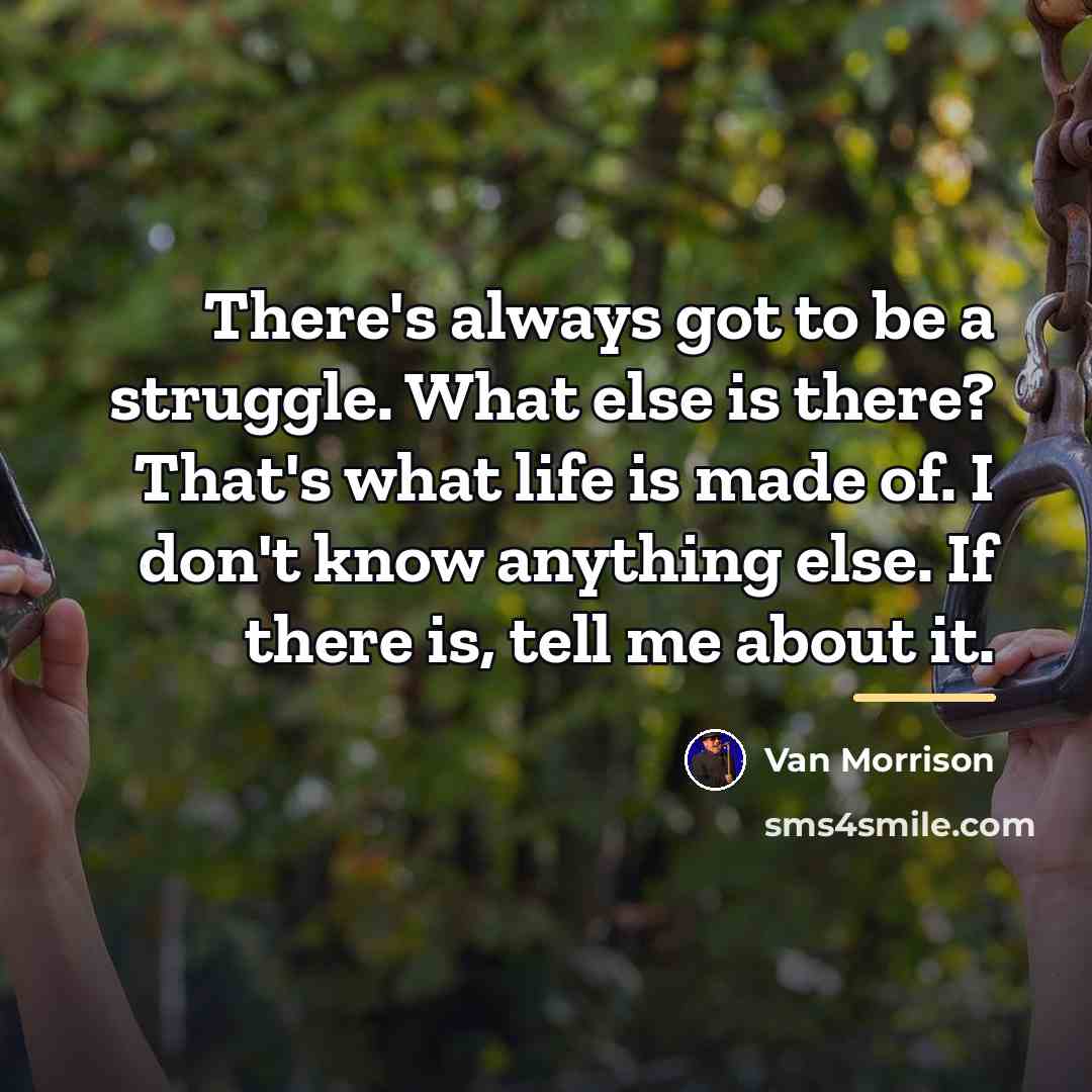 “There's always got to be a struggle. What else is…” quote by Van Morrison