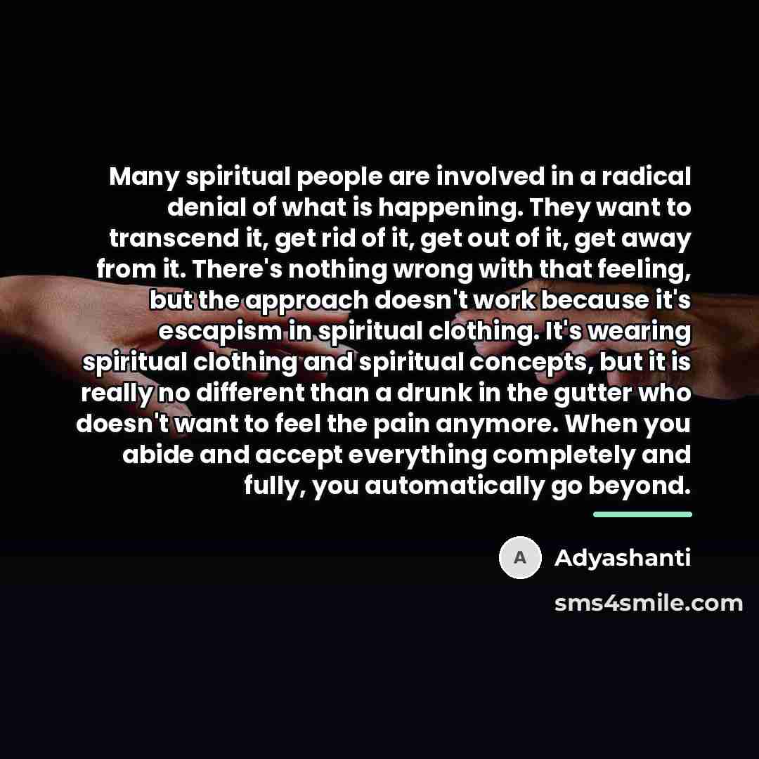 “Many spiritual people are involved in a radical denial of…” quote by Adyashanti