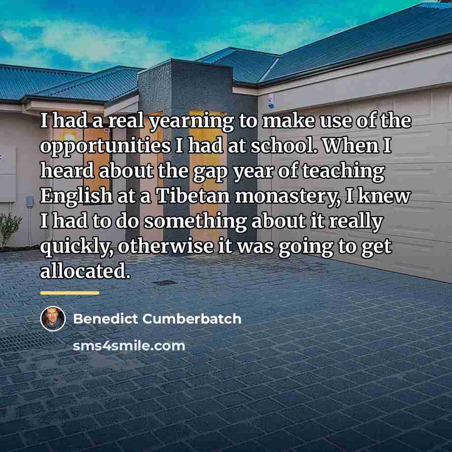 “I had a real yearning to make use of the…” quote by Benedict Cumberbatch