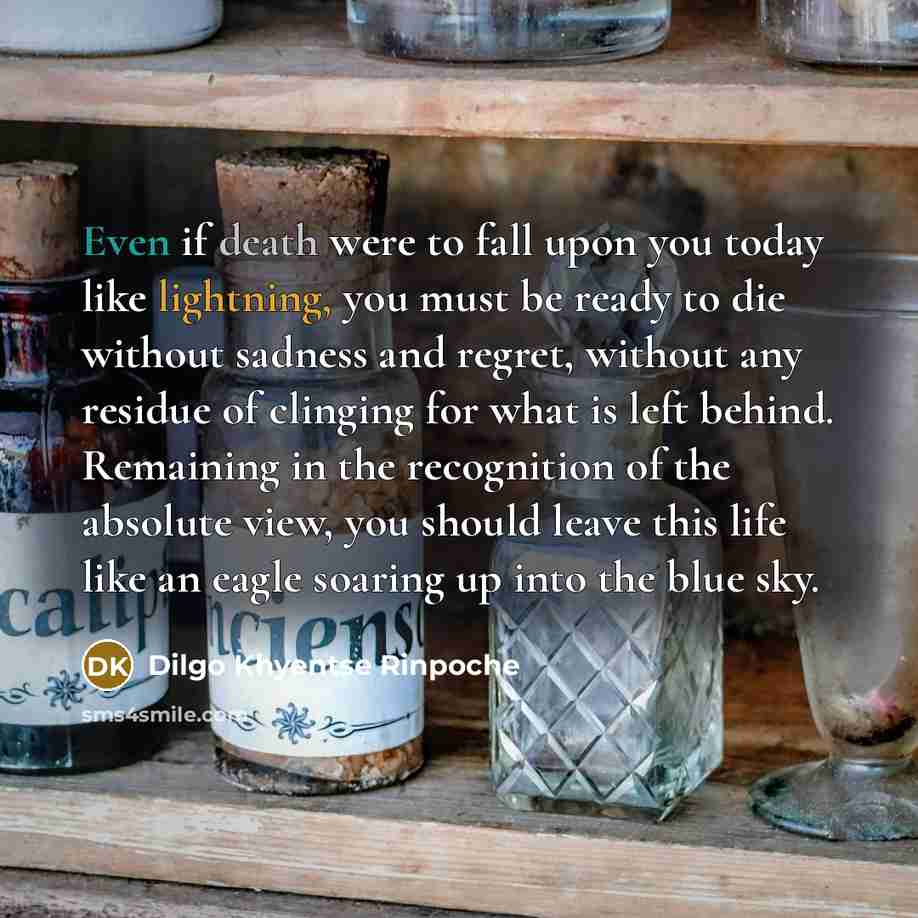 “Even if death were to fall upon you today like…” quote by Dilgo Khyentse Rinpoche