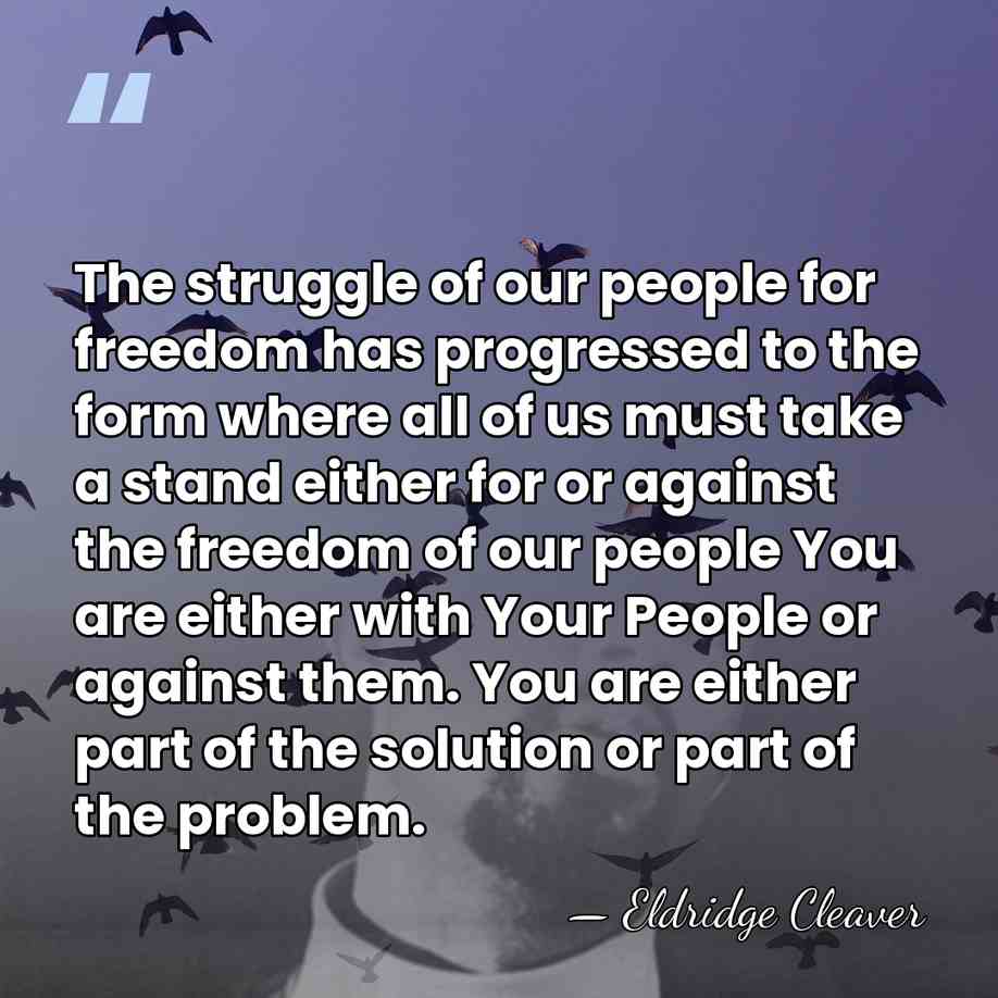 The struggle of our people for freedom has progressed to the form&hellip; - Eldridge Cleaver