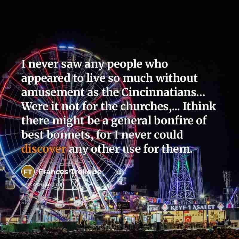 “I never saw any people who appeared to live so…” quote by Frances Trollope