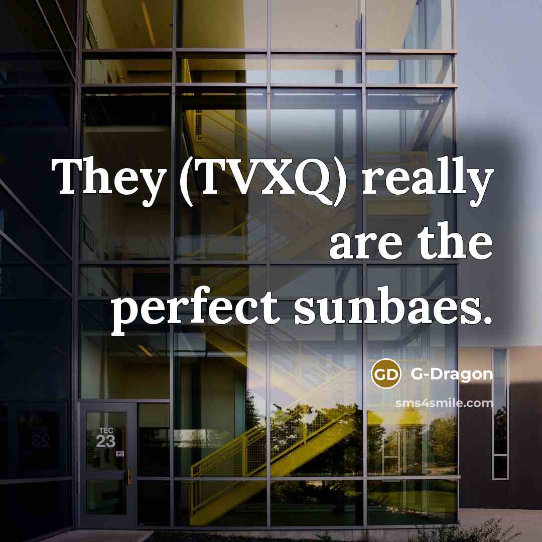 “They (TVXQ) really are the perfect sunbaes.…” quote by G-Dragon