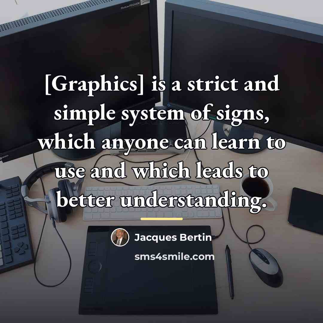 “[Graphics] is a strict and simple system of signs, which…” quote by Jacques Bertin
