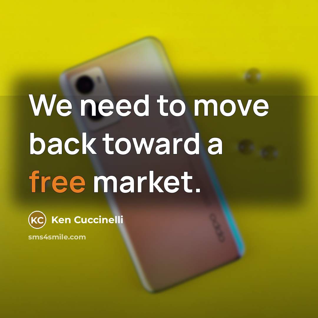 “We need to move back toward a free market.…” quote by Ken Cuccinelli