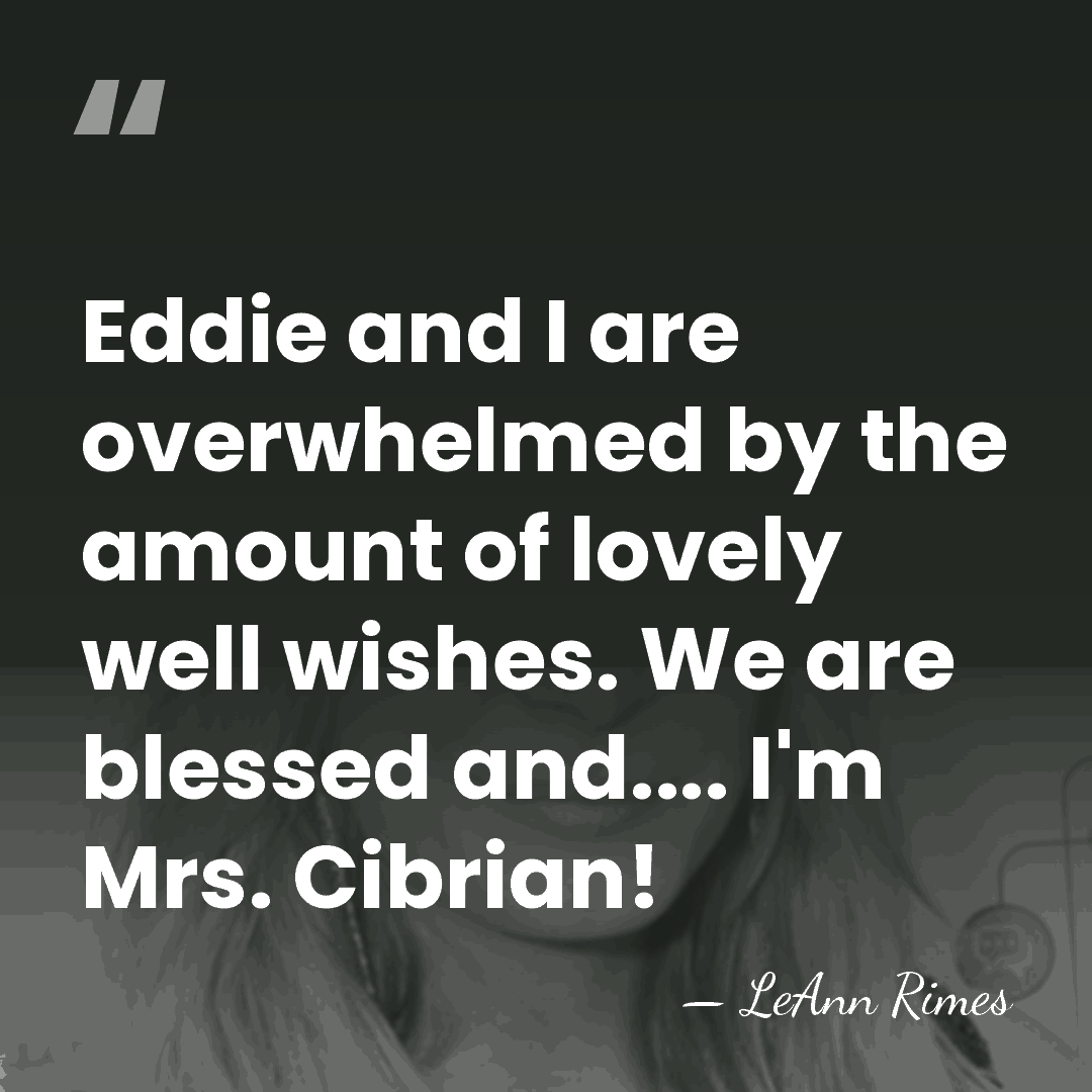 Eddie and I are overwhelmed by the amount of lovely well wishes.&hellip; - LeAnn Rimes