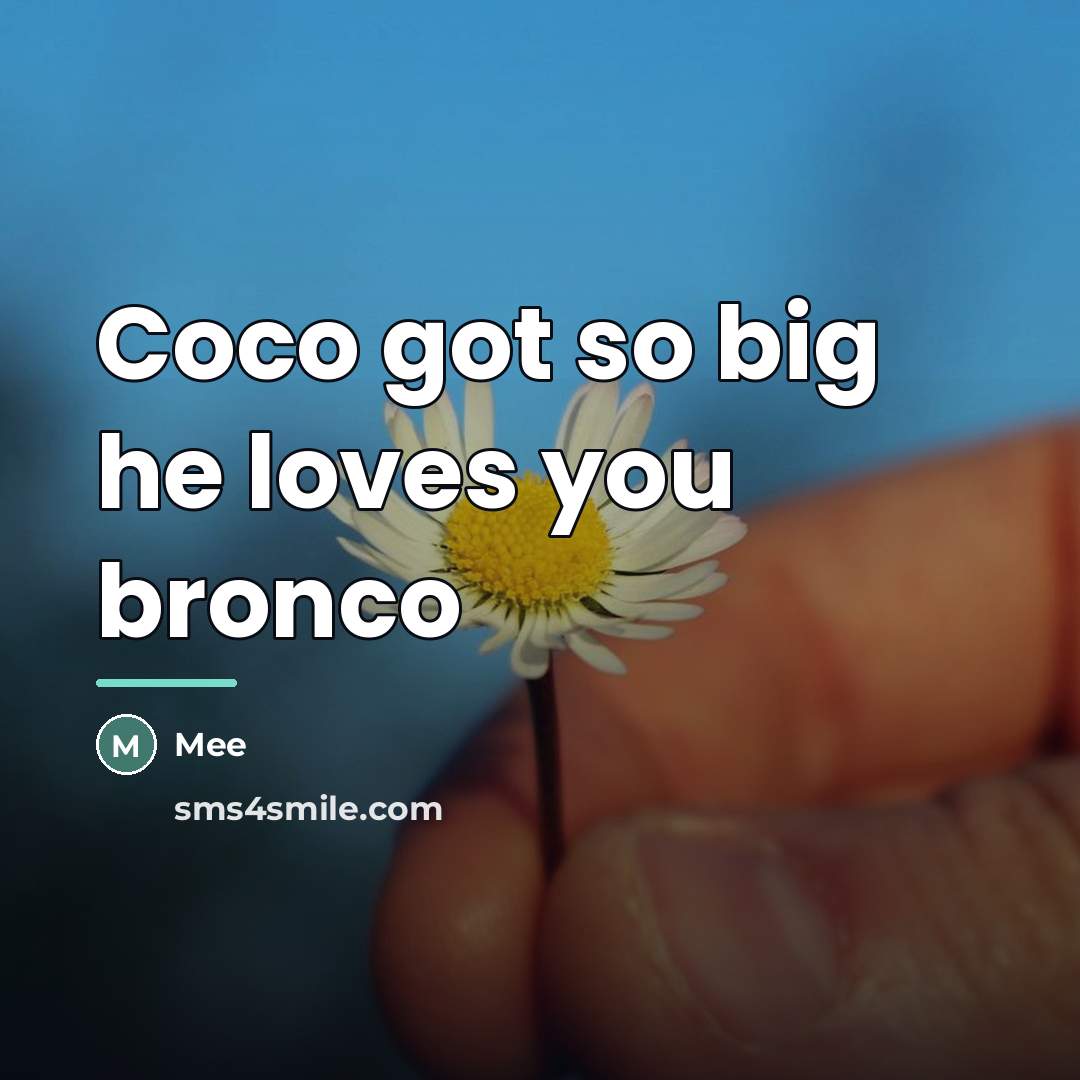 “Coco got so big he loves you bronco…” quote by Mee