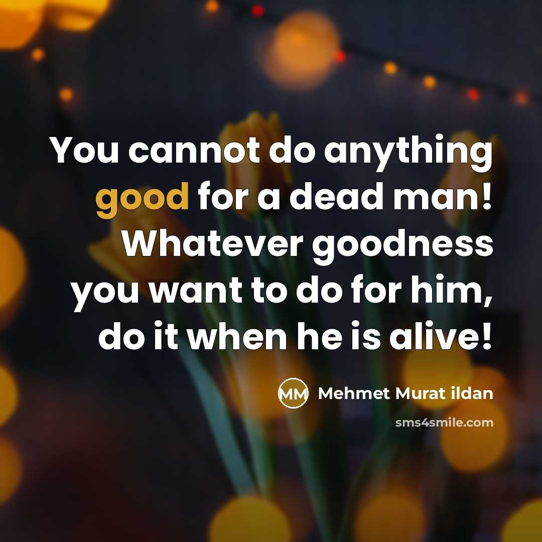 “You cannot do anything good for a dead man! Whatever…” quote by Mehmet Murat Ildan