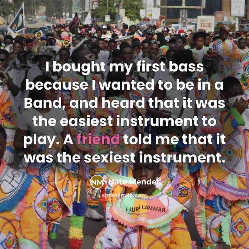 “I bought my first bass because I wanted to be…” quote by Nate Mendel