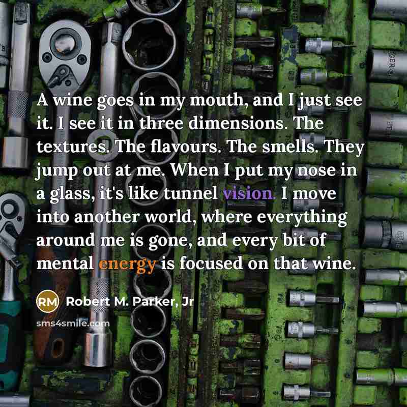 “A wine goes in my mouth, and I just see…” quote by Robert M. Parker, Jr