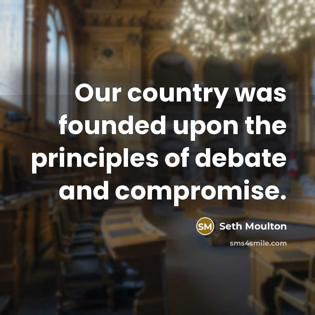 “Our country was founded upon the principles of debate and…” quote by Seth Moulton