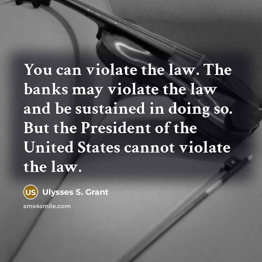 “You can violate the law. The banks may violate the…” quote by Ulysses S. Grant