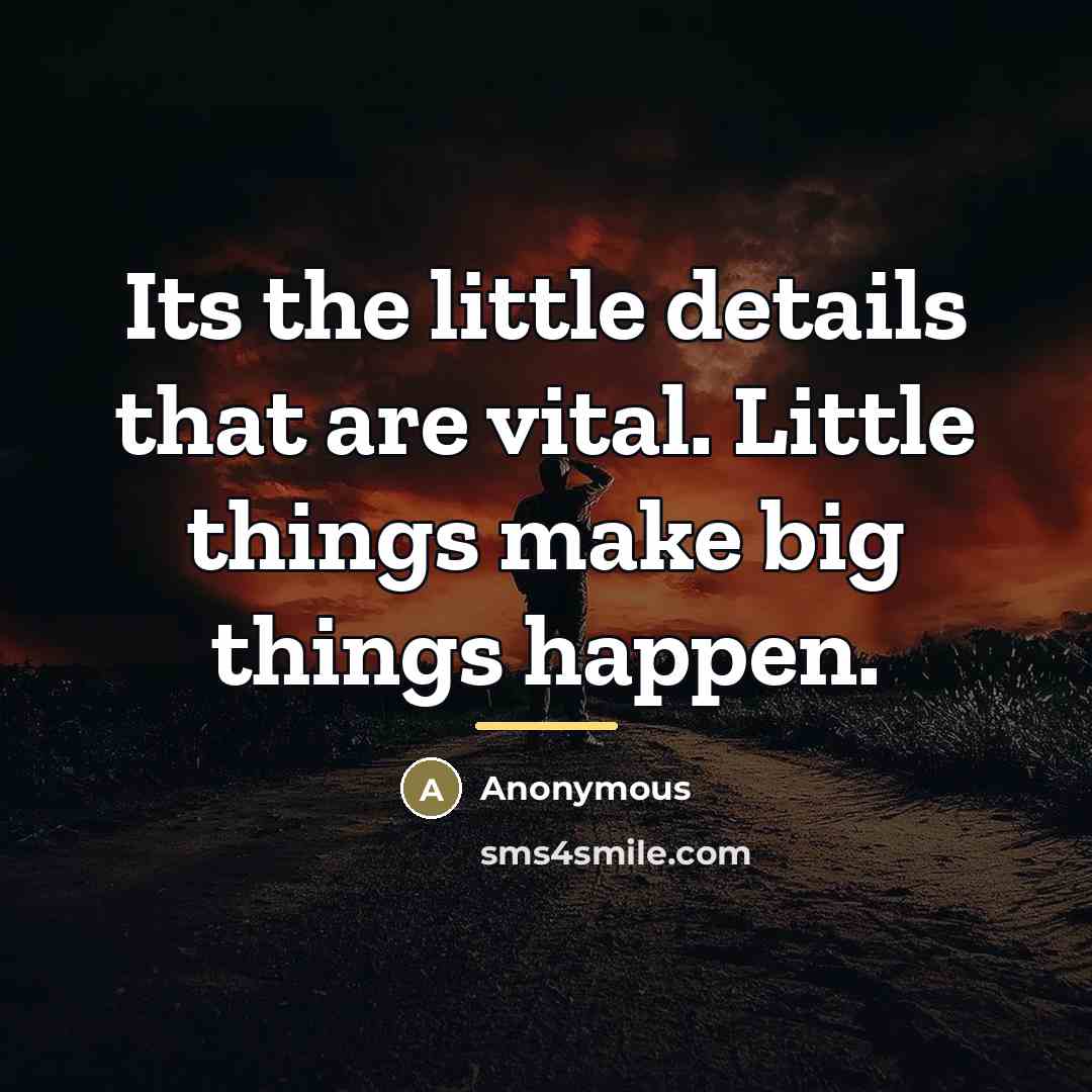 “Its the little details that are vital. Little things make…” quote by Anonymous