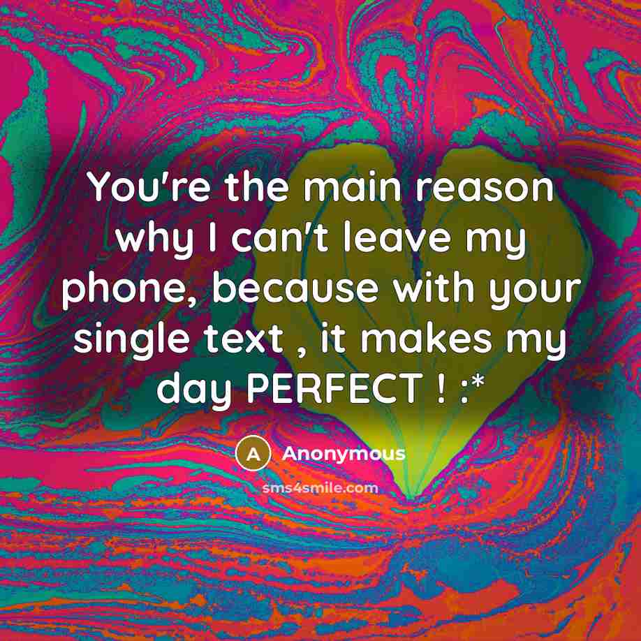 “You're the main reason why I can't leave my phone,…” quote by Anonymous