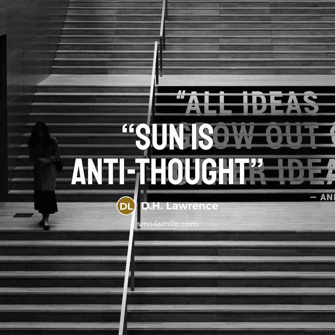 “sun is anti-thought” quote by D.H. Lawrence