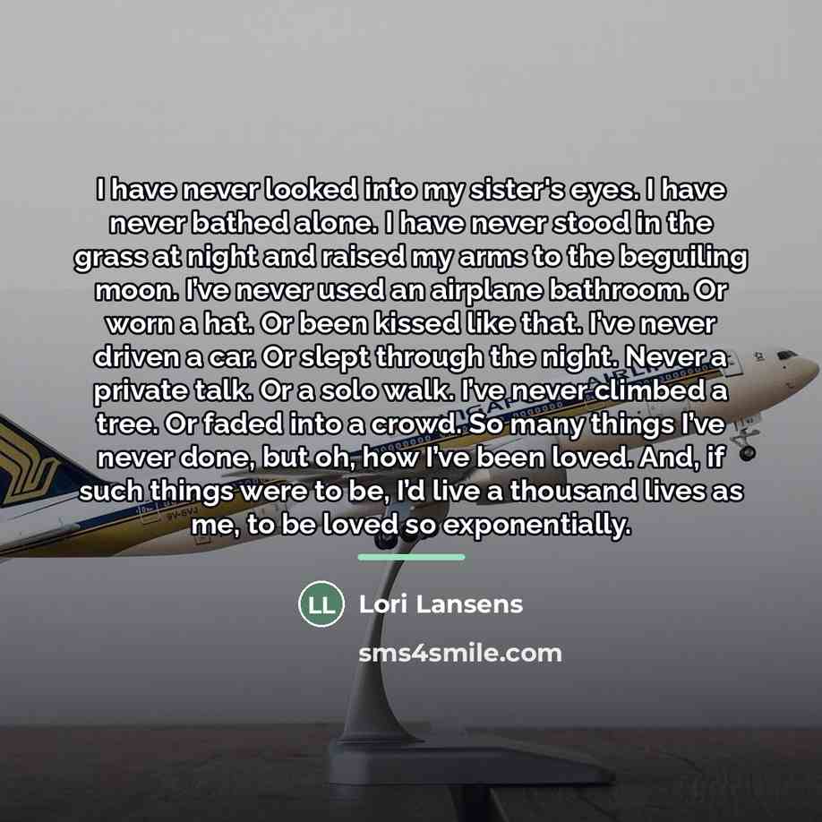 “I have never looked into my sister's eyes. I have…” quote by Lori Lansens