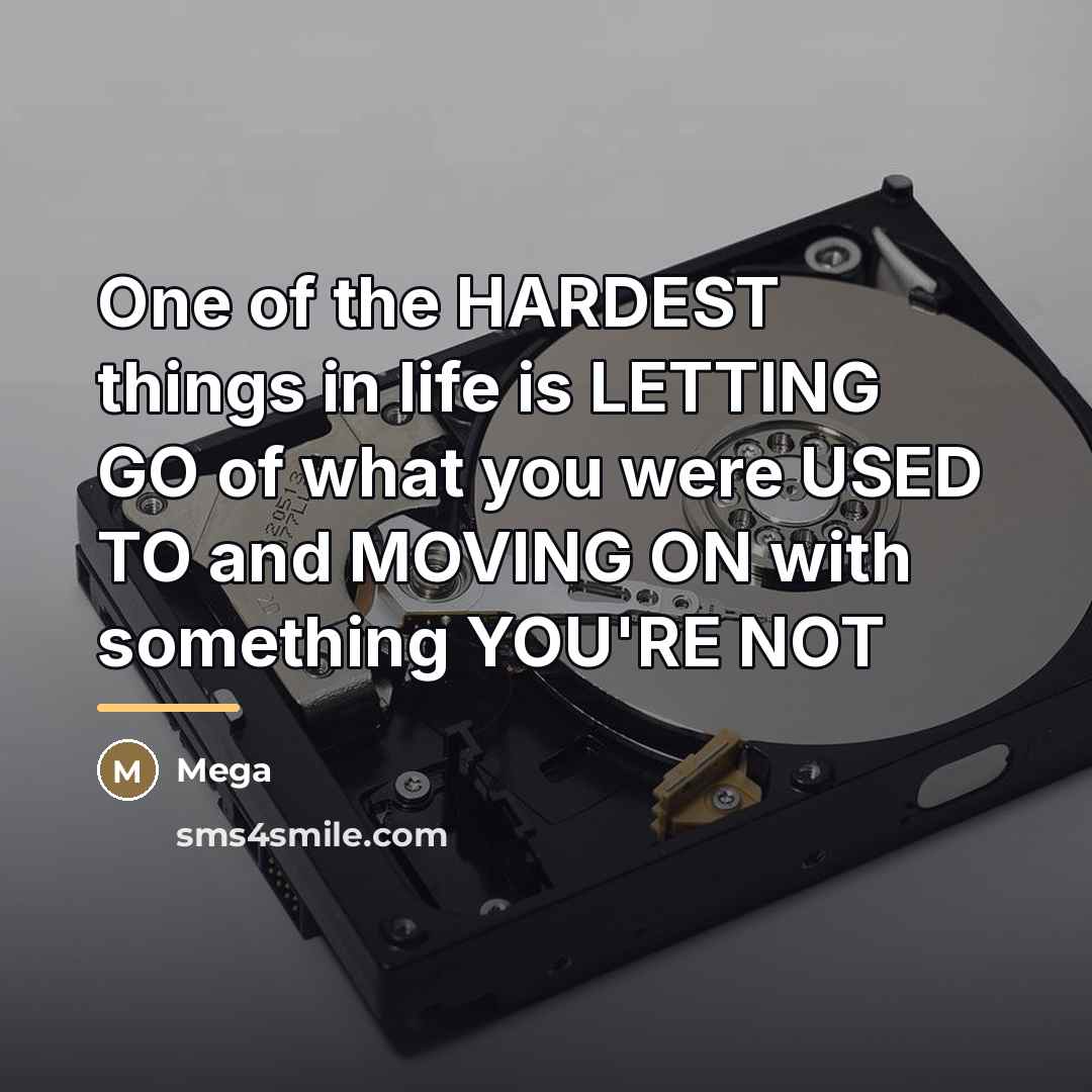 “One of the HARDEST things in life is LETTING GO…” quote by Mega