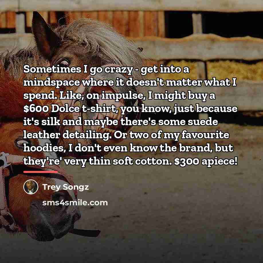 “Sometimes I go crazy - get into a mindspace where…” quote by Trey Songz