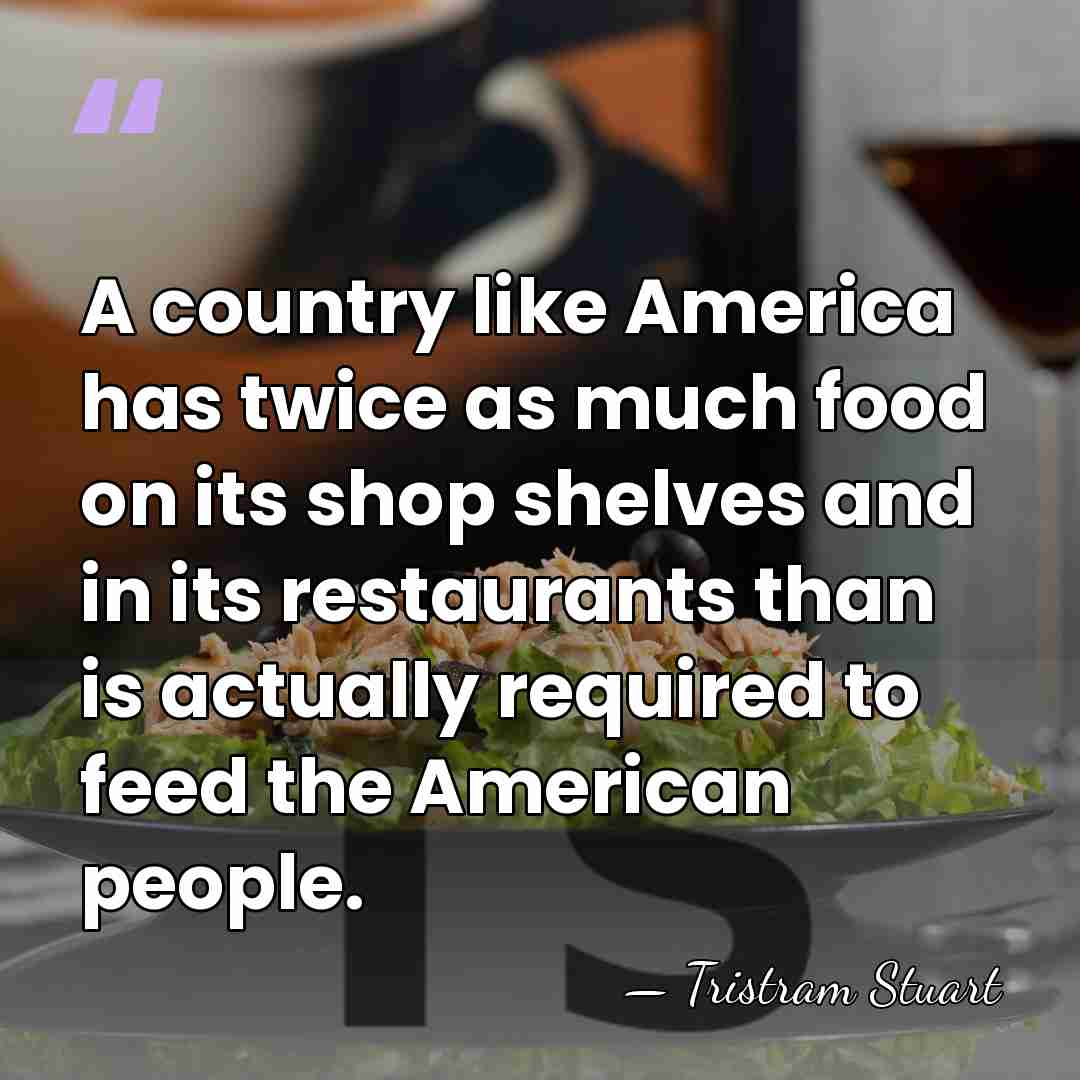 A country like America has twice as much food on its shop&hellip; - Tristram Stuart